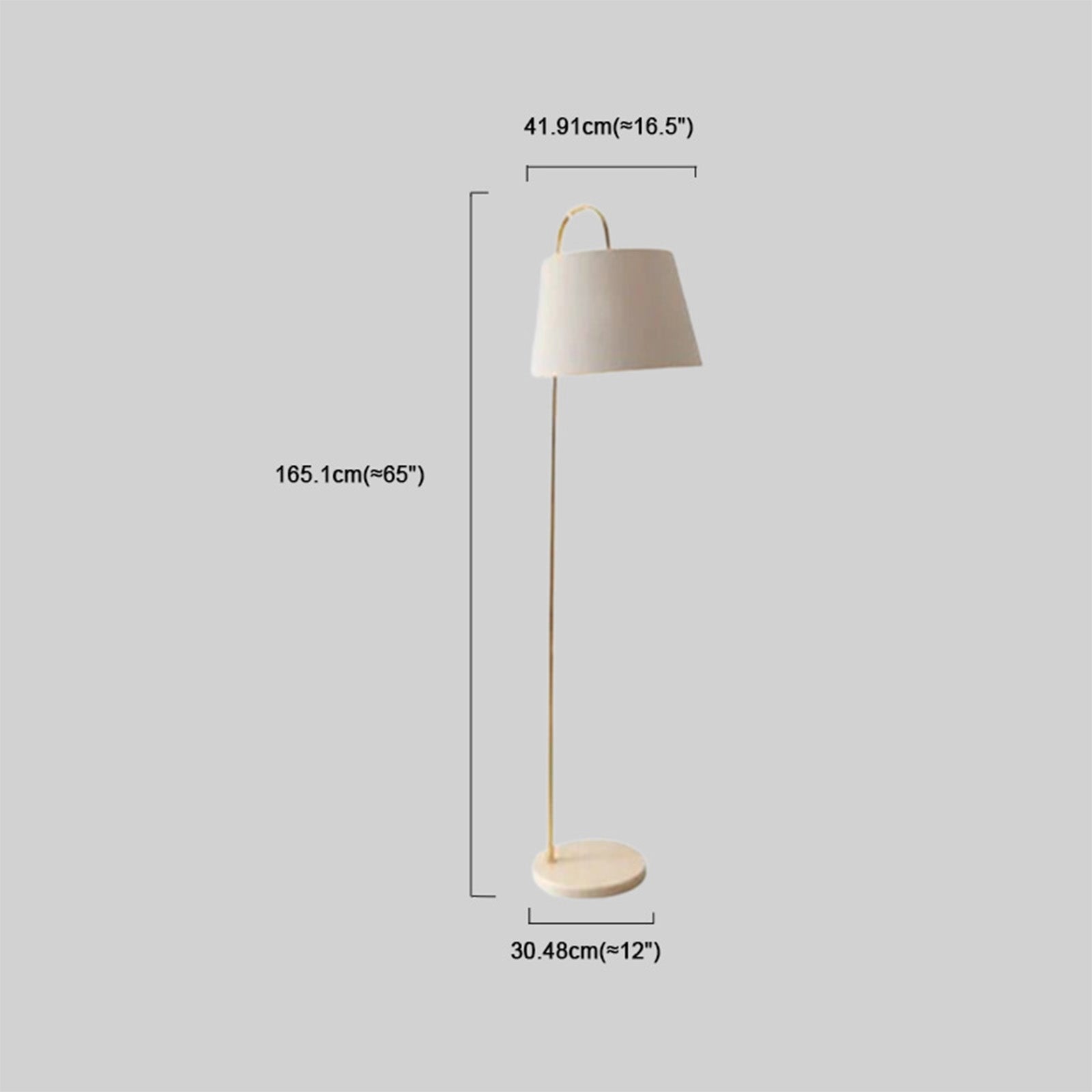 Verola Modern Arched Floor Lamp - Black/White Metal with Fabric Shade Living Room