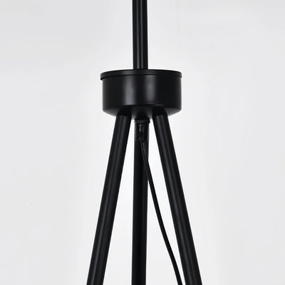 Irondale Modern Floor Lamp - Dark Green & White Tripod with Pleated Fabric for Bedroom