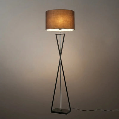 Modern Floor Lamp with Cylindrical Fabric Shade
