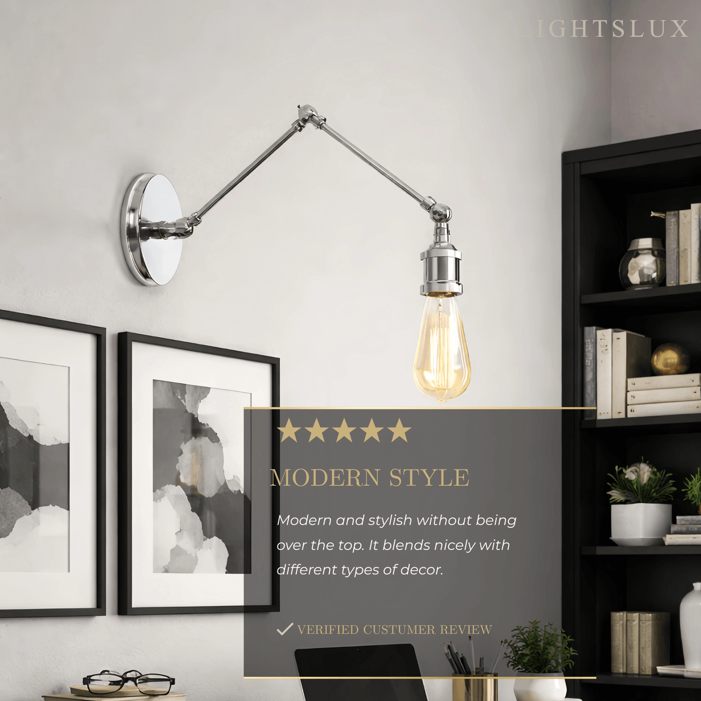 Vintage Minimalist Wall Lamp – Adjustable Tapered Metal