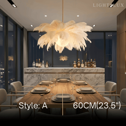 Lunara Art Deco Feather Chandelier