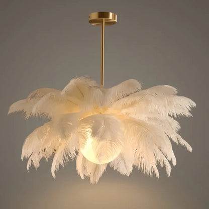 Lunara Art Deco Feather Chandelier