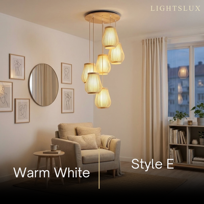 Bamburo Rustic Handwoven Rattan Pendant Light -- Natural Texture for Dining Room
