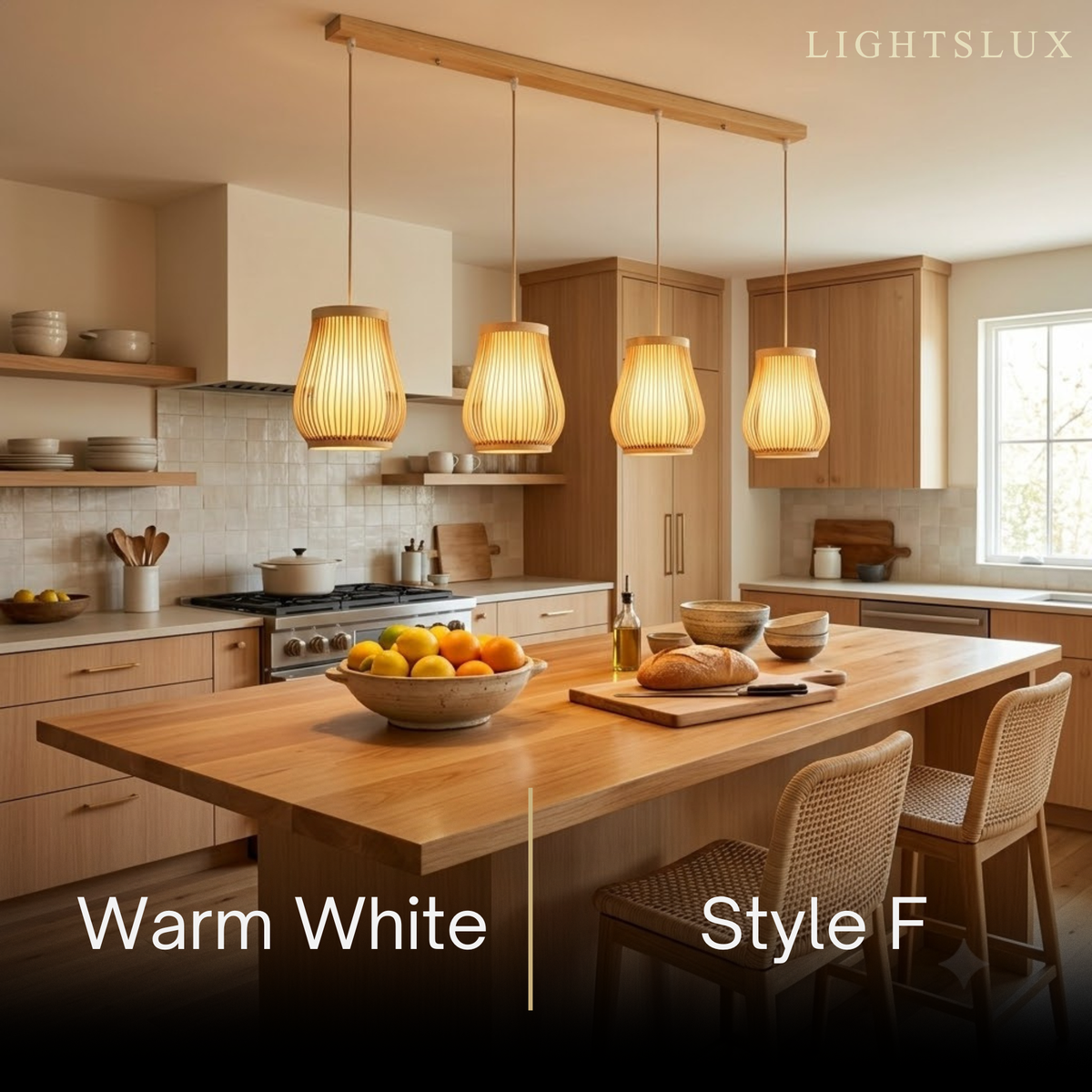 Bamburo Rustic Handwoven Rattan Pendant Light -- Natural Texture for Dining Room