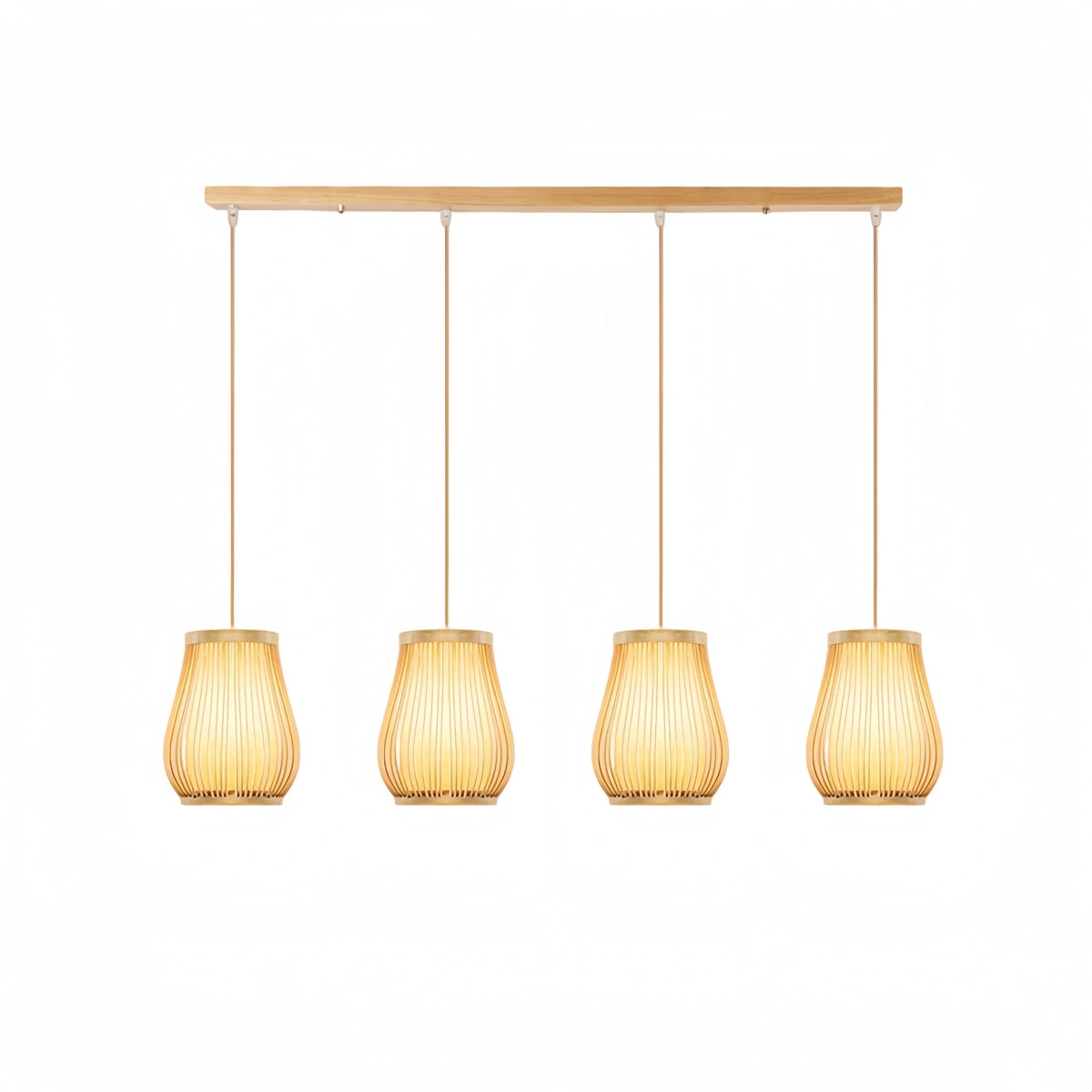 Bamburo Rustic Handwoven Rattan Pendant Light -- Natural Texture for Dining Room