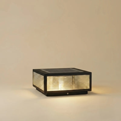 Modern Black Solar Pillar Light – Outdoor Lighting for Doorway/Path