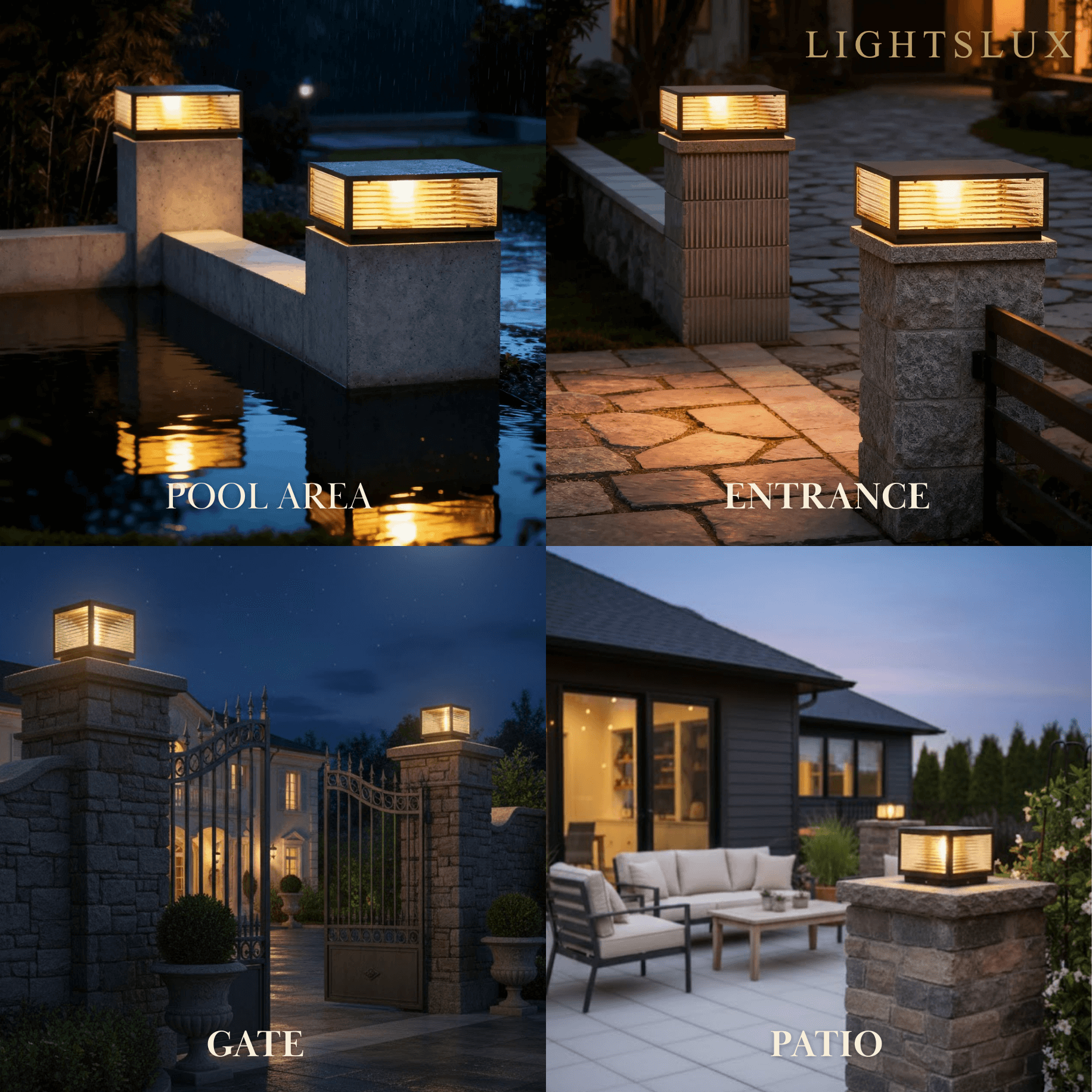 Irondale Modern Black Solar Pillar Light – Outdoor Lighting for Doorway/Path