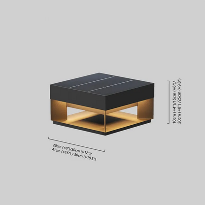 Modern Rectangular Outdoor Pillar Light Dimension