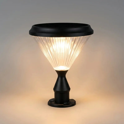BT971 Arcato Modern Diamond Outdoor Pillar Light – Black Metal/Acrylic for Patio