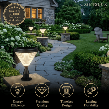 BT971 Arcato Modern Diamond Outdoor Pillar Light – Black Metal/Acrylic for Patio