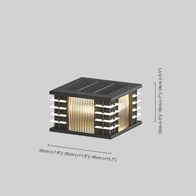 Modern Solar Outdoor Pillar Lights Dimensions