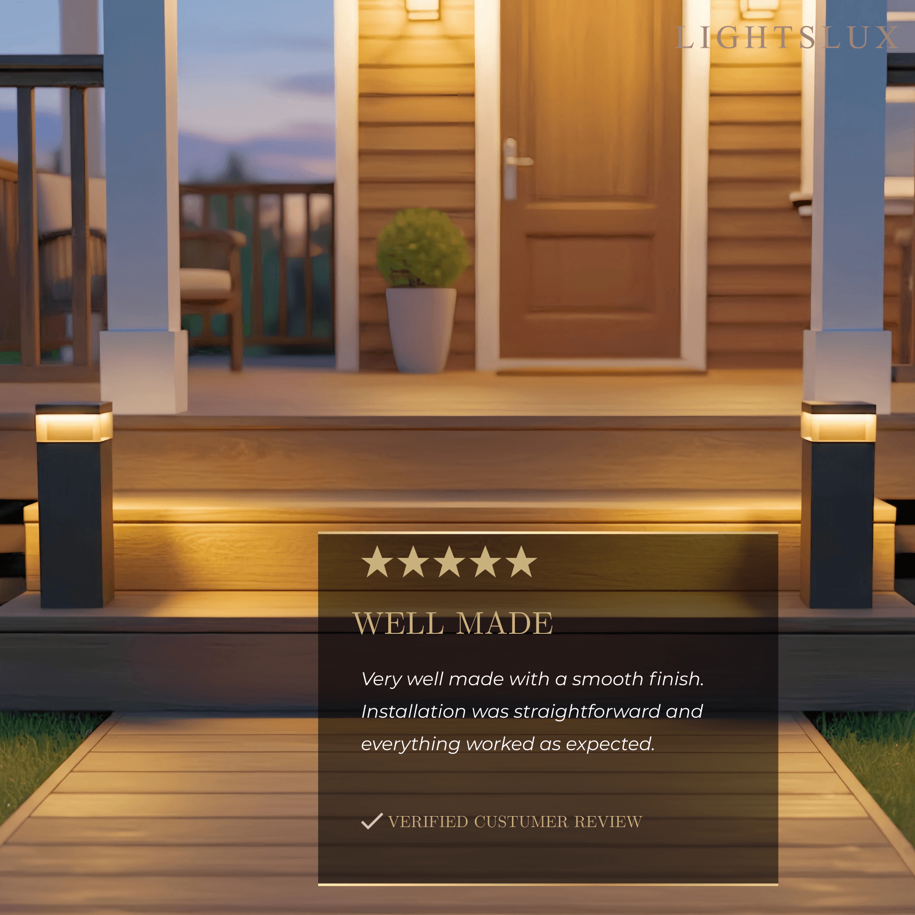 Arcato Modern Square Solar Outdoor Pillar Light 