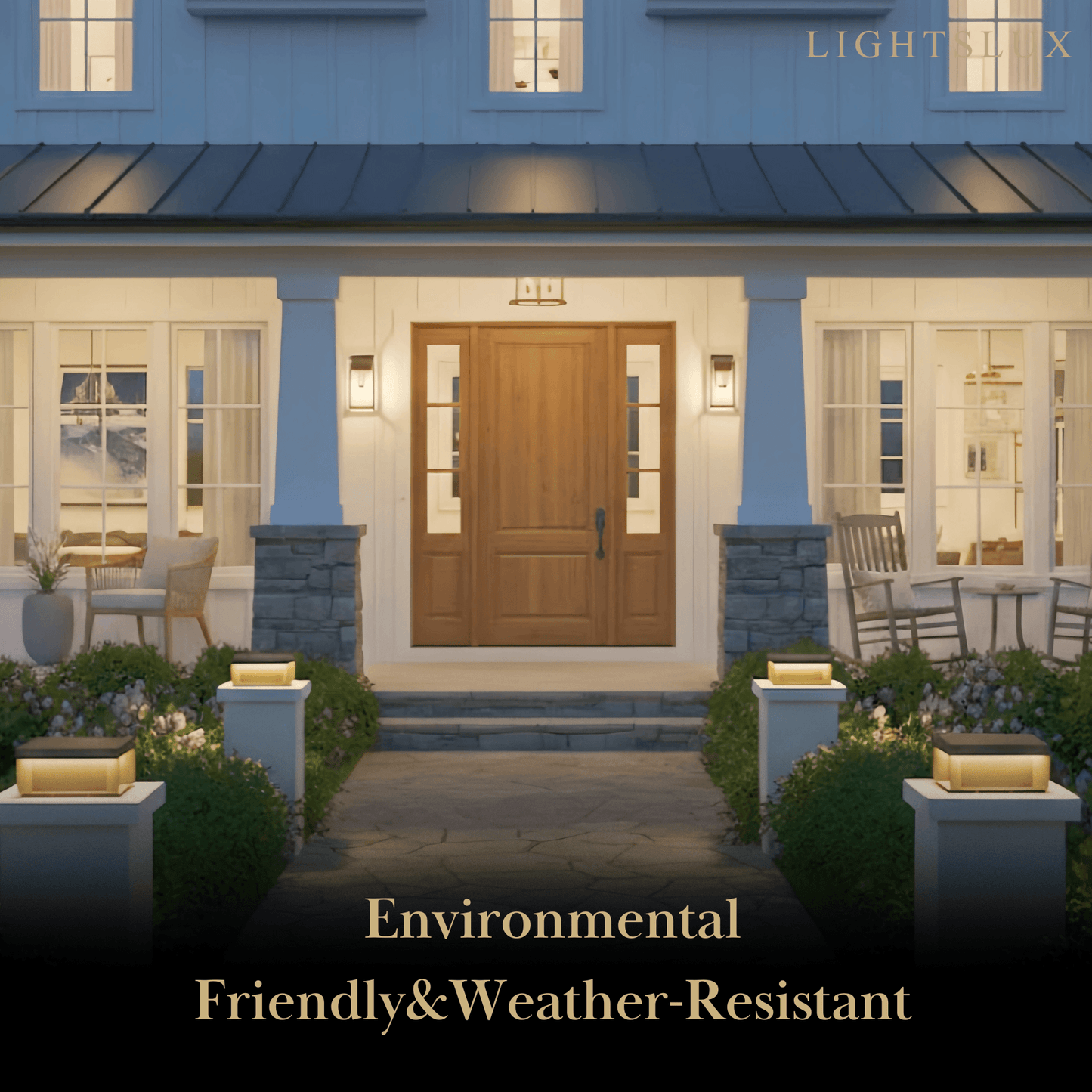 Arcato Modern Square Solar Outdoor Pillar Light 