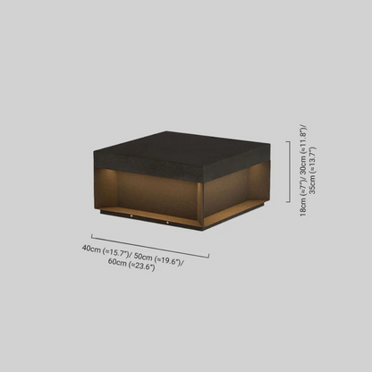 Modern Square Outdoor Pillar Light Dimension