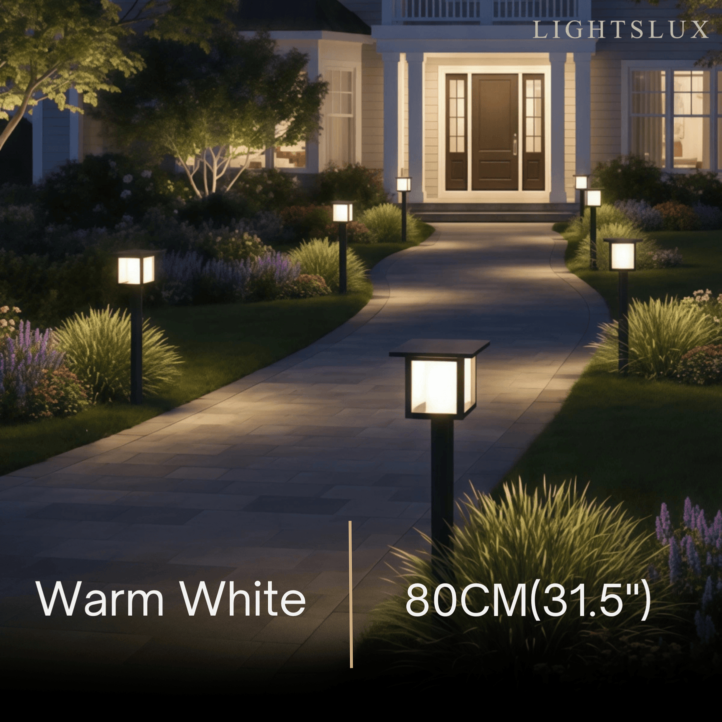 Modern Solar Pathway Lights  - Black Metal Lantern Design