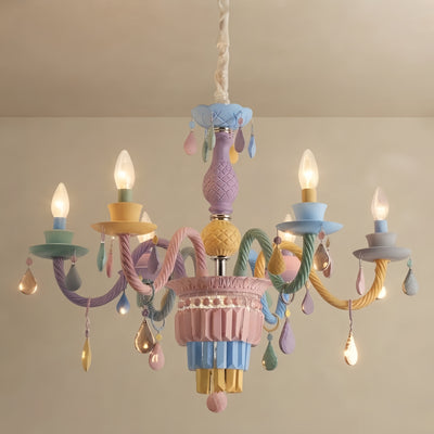 Eas011Vivara Morandi Chandelier - Metal Candle Art Deco Chandelier for Bedroom