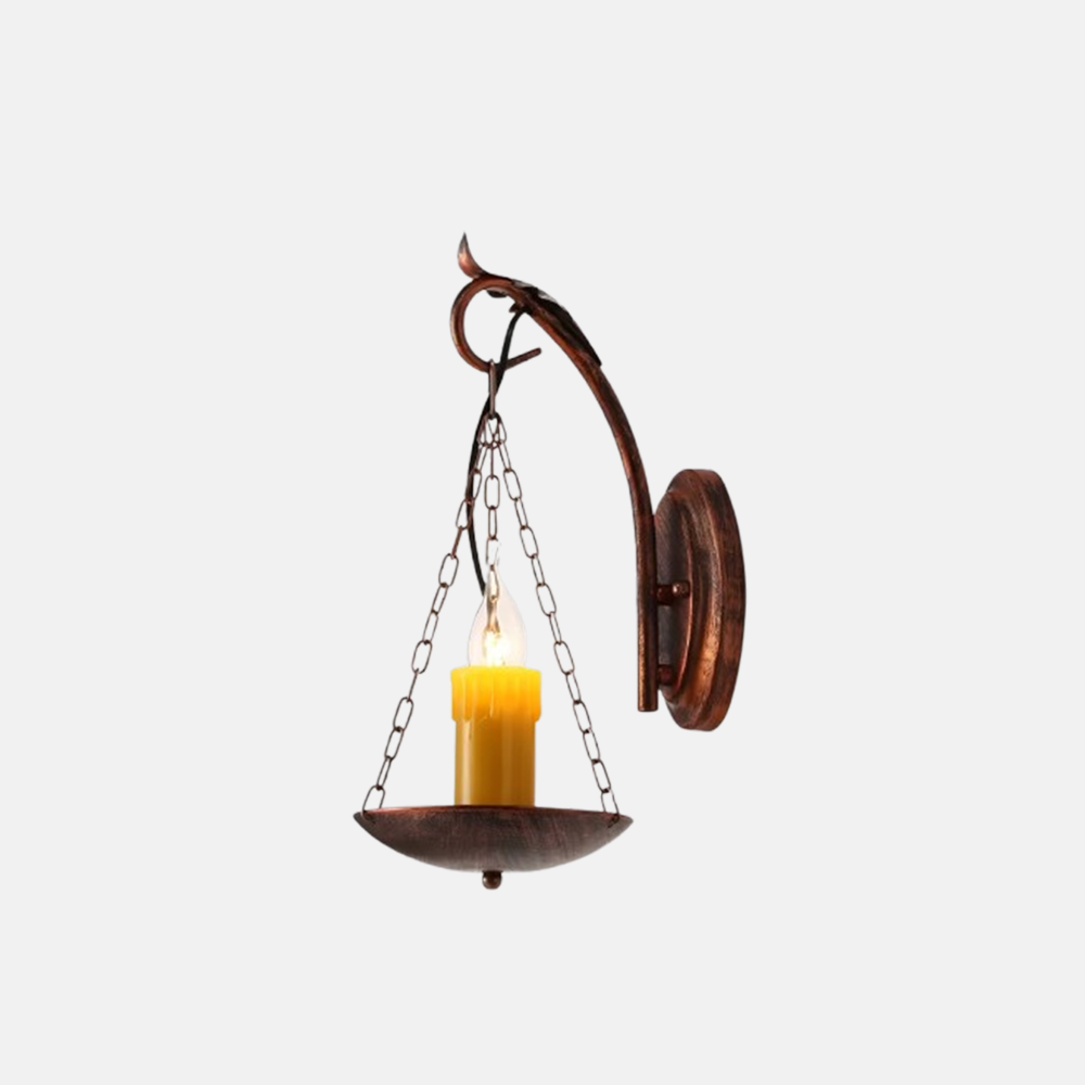 Irondale Industrial Easter Candle Copper Metal Wall Lamp Dining Room