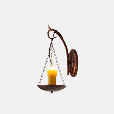 Irondale Industrial Easter Candle Copper Metal Wall Lamp Dining Room