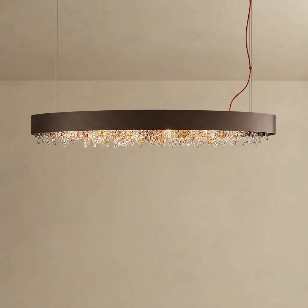 Excelis Royal Crystal Pendant Light - 4-Color Dining Room/Kitchen Island