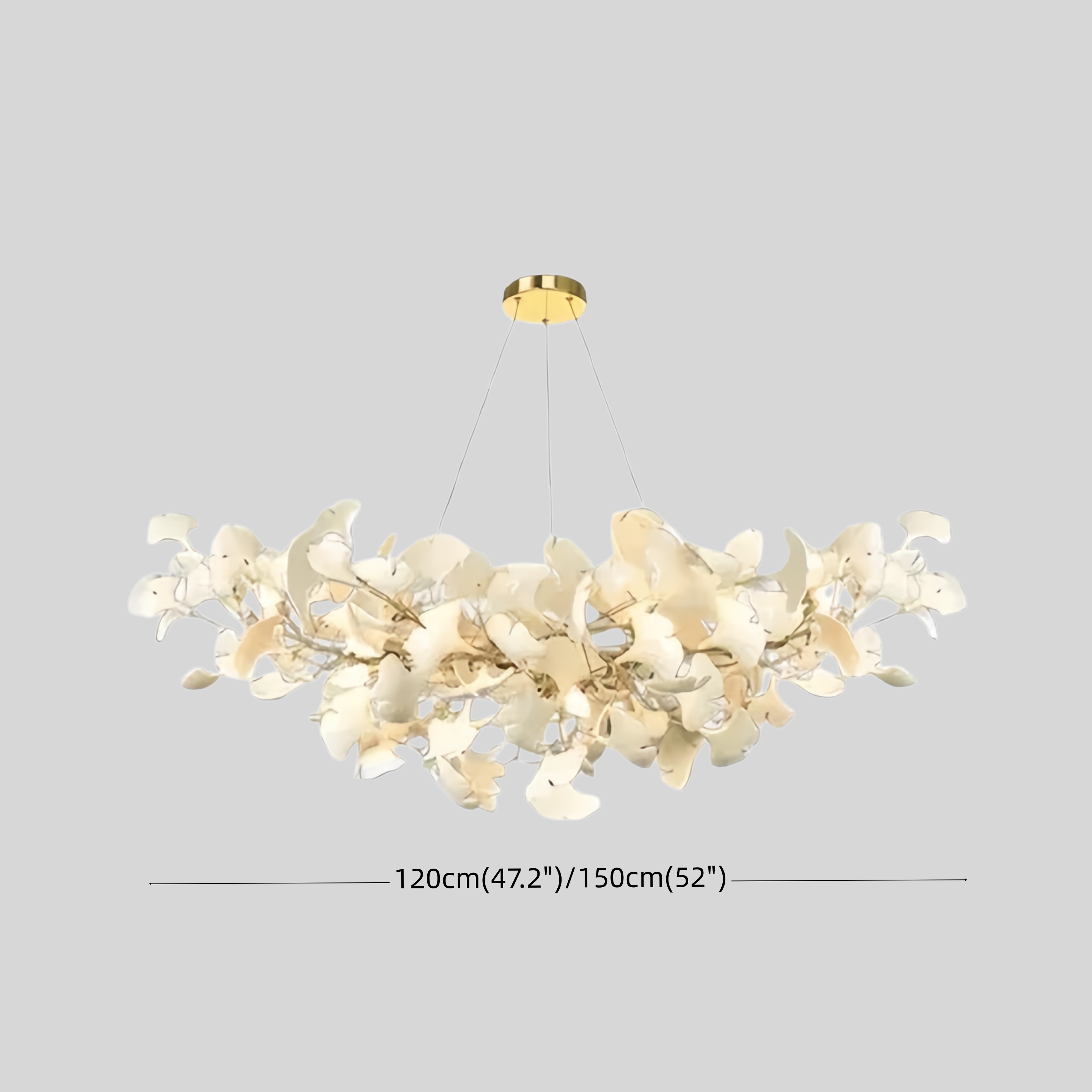 Excelis Luxury Leaf Chandelier – White or Gold Ceramic Design for Dining Room