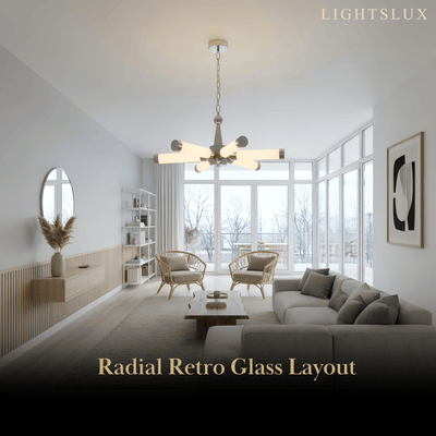 Irondale Industrial Chandelier -- Metal & Acrylic Dimmable for Living Room