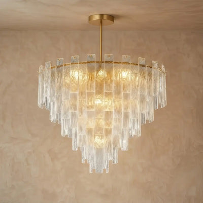 Excelis Luxury Chandelier -- Hand-Blown Glass & Metal