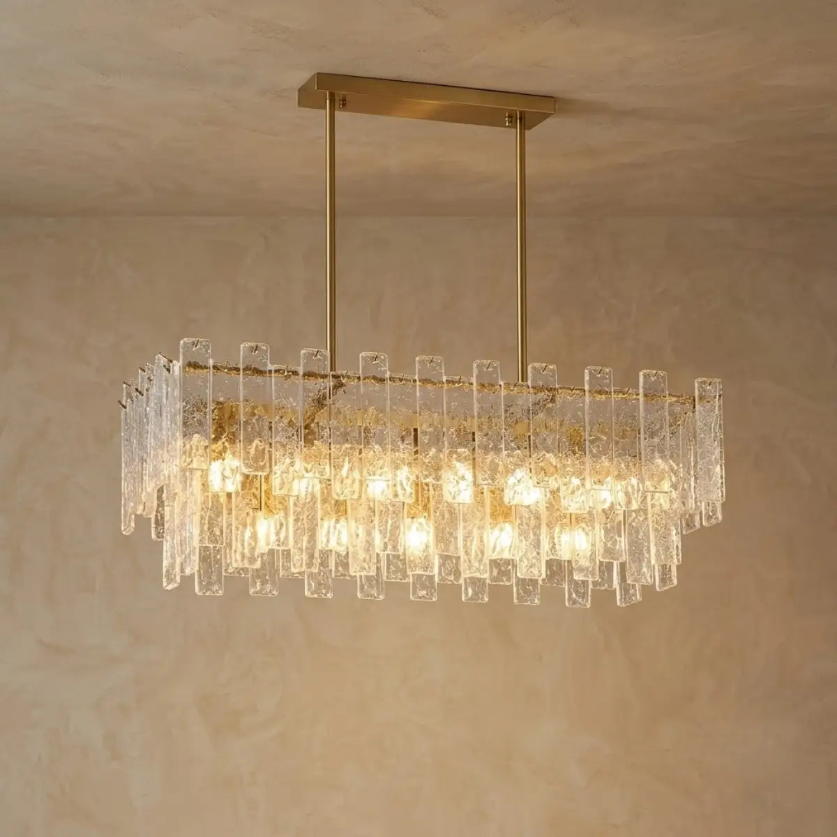 Excelis Luxury Chandelier -- Hand-Blown Glass & Metal for Living Room