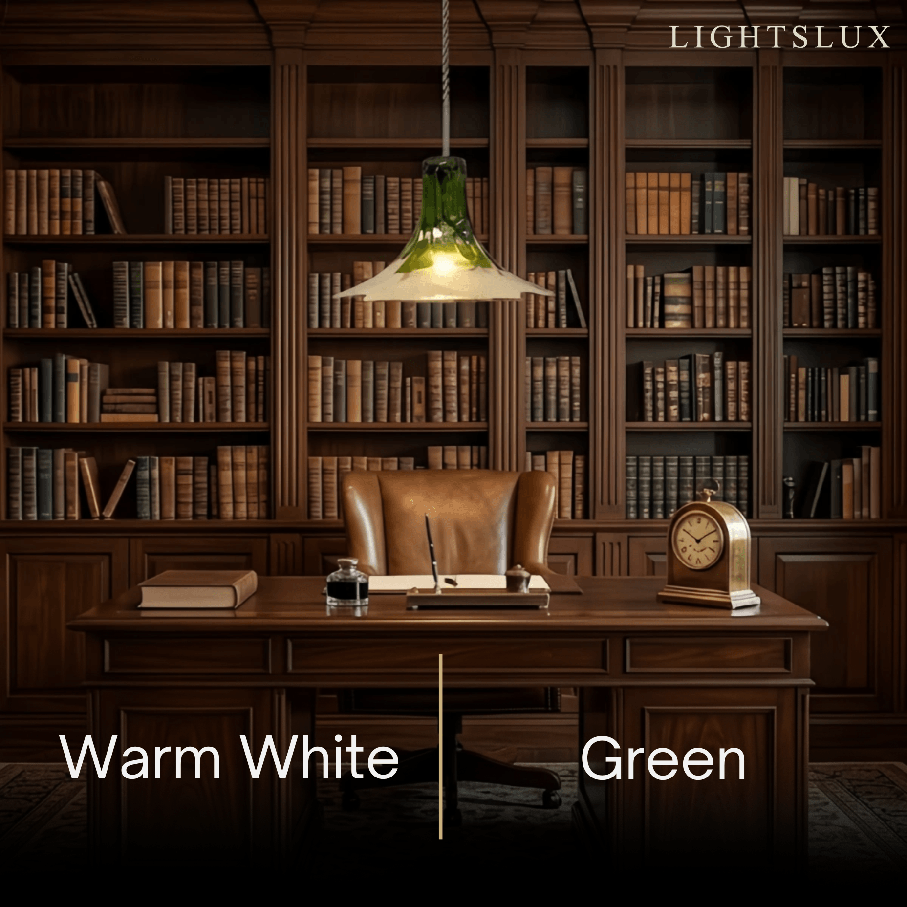 Vetro Art Deco Flared Glass Pendant Light -- Green/Grey/White for Study Room