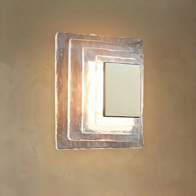 Clear Velora Elegant Wall Light -- Layered Murano Glass for Living Room