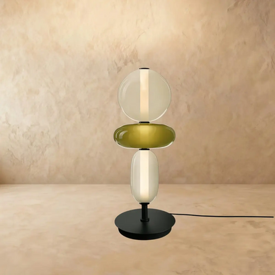 Art Deco Glass Table Lamp -- Hand-Blown Crystal LED