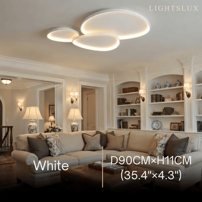 Sandora Minimalist Ceiling Light -- Metal Integrated LED White/Black for Living Room