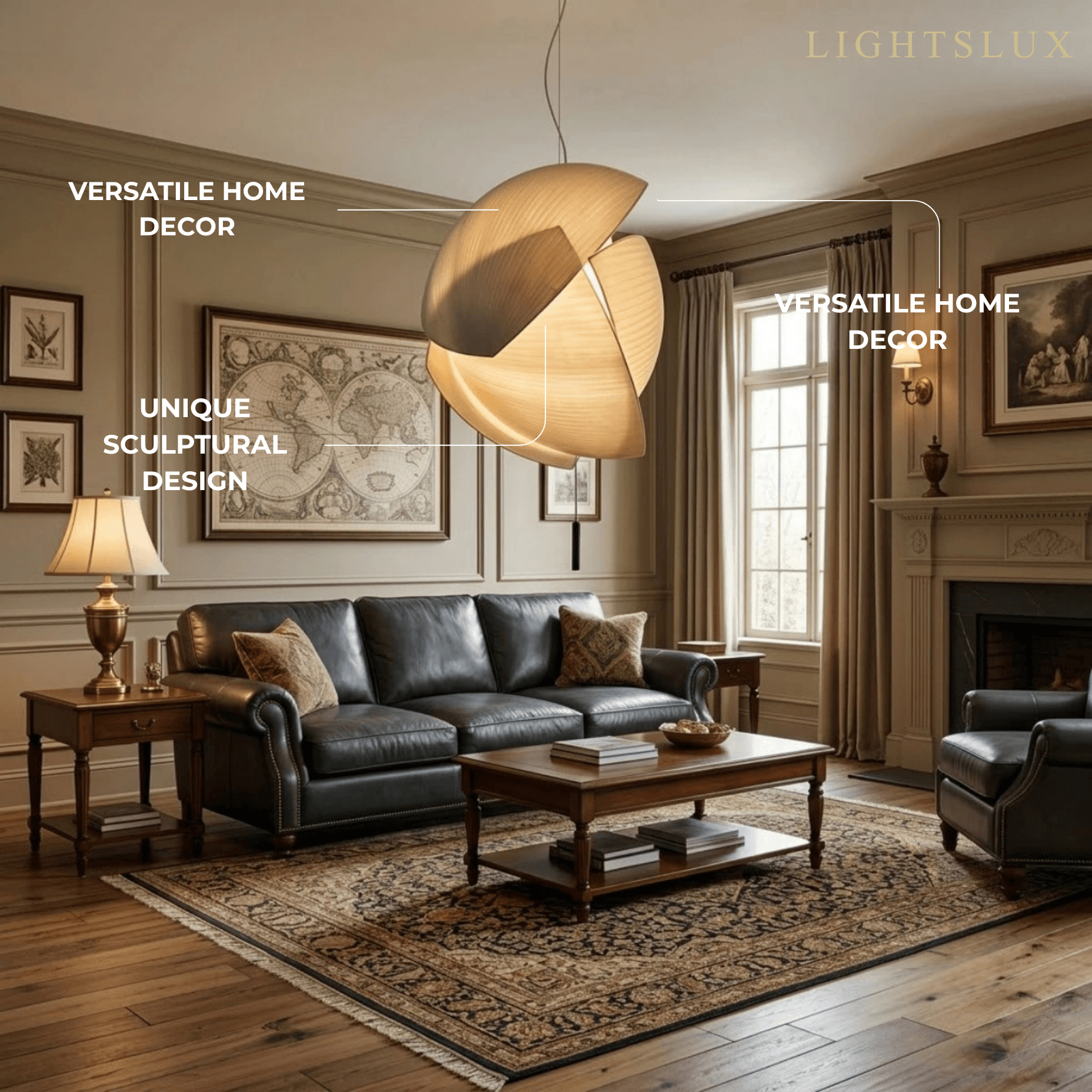Zenno Wabi-sabi Fabric Pendant Light -- Fabric & Metal for Living Room