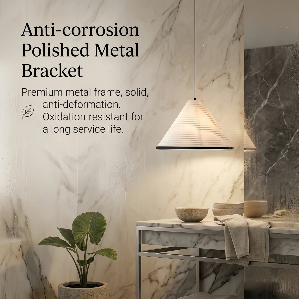 Zenno_Wabi-sabi_Paper_Pendant_Light_Metal_Frame_for_Dining room