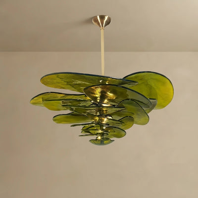 Velora Art Deco Chandelier - Hand-blown Glass Iron Frame - Multicolor for Living Room