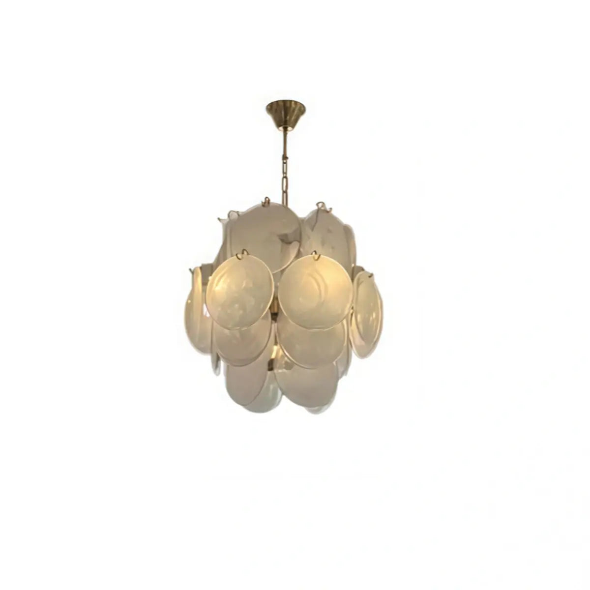 Art Deco Glass Chandelier -- Dimmable 3-Color Change for Dining Room