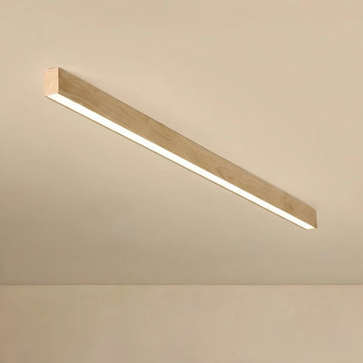 Zenno Minimalist Linear Ceiling Light -- Iron & Acrylic Natural Wood/Walnut for Hallway