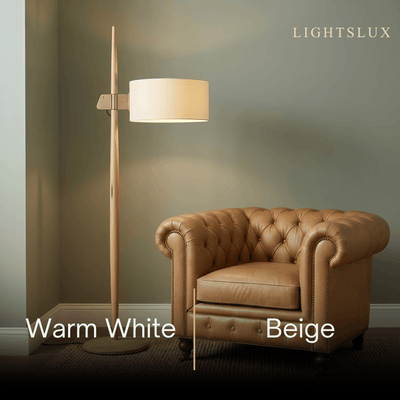 Velora Minimalist Wood Floor Lamp -- Cylindrical for Reading Corner