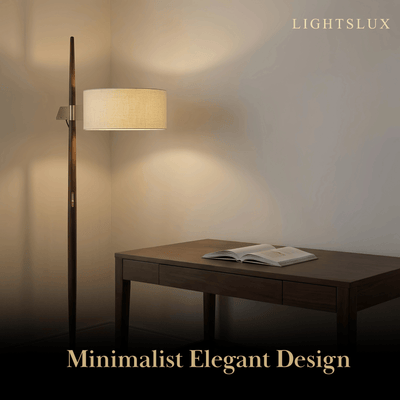 Velora Minimalist Wood Floor Lamp -- Cylindrical for Reading Corner