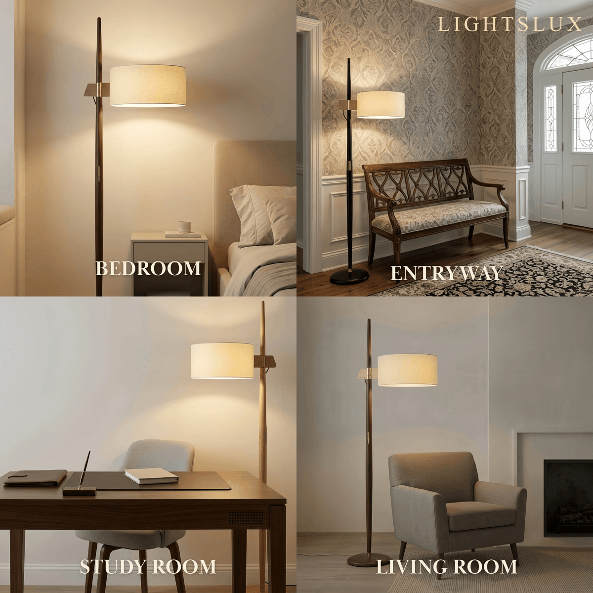 Velora Minimalist Wood Floor Lamp -- Cylindrical for Reading Corner