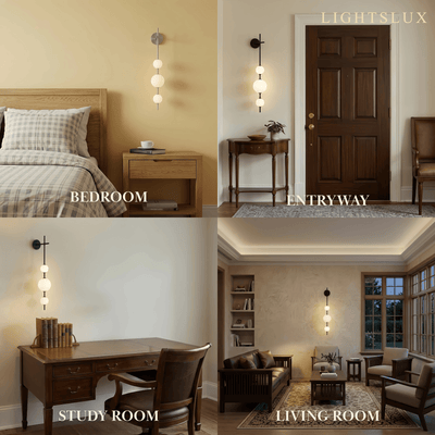 Vivara Modern Alabaster Wall Lamp -- Spheres for Living Room