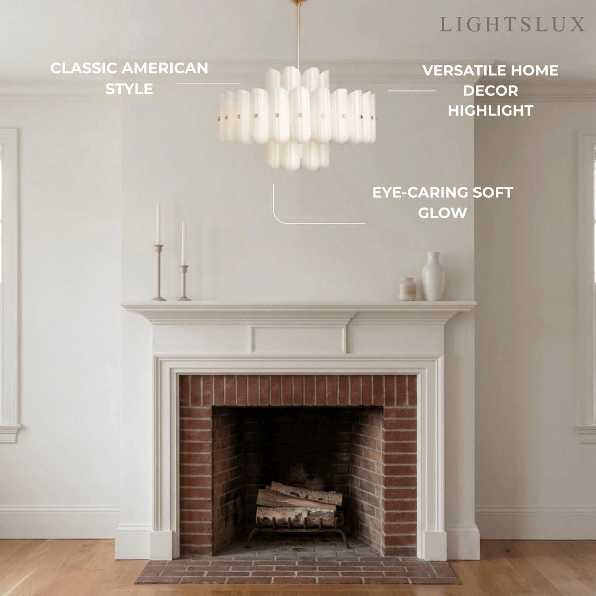 Velora Modern Chandelier - ABS with Built-in LED - Off-white for Hallway Room