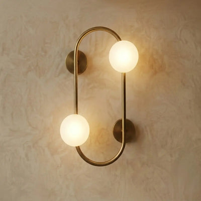 Vetro Minimalist Wall Lamp - Glass Iron - Black Brass for Bedroom Living Room