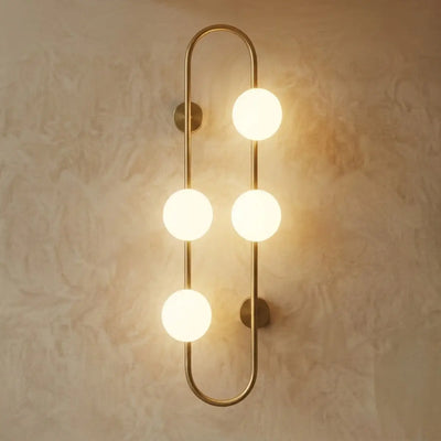 Vetro Minimalist Wall Lamp - Glass Iron - Black Brass for Bedroom Living Room