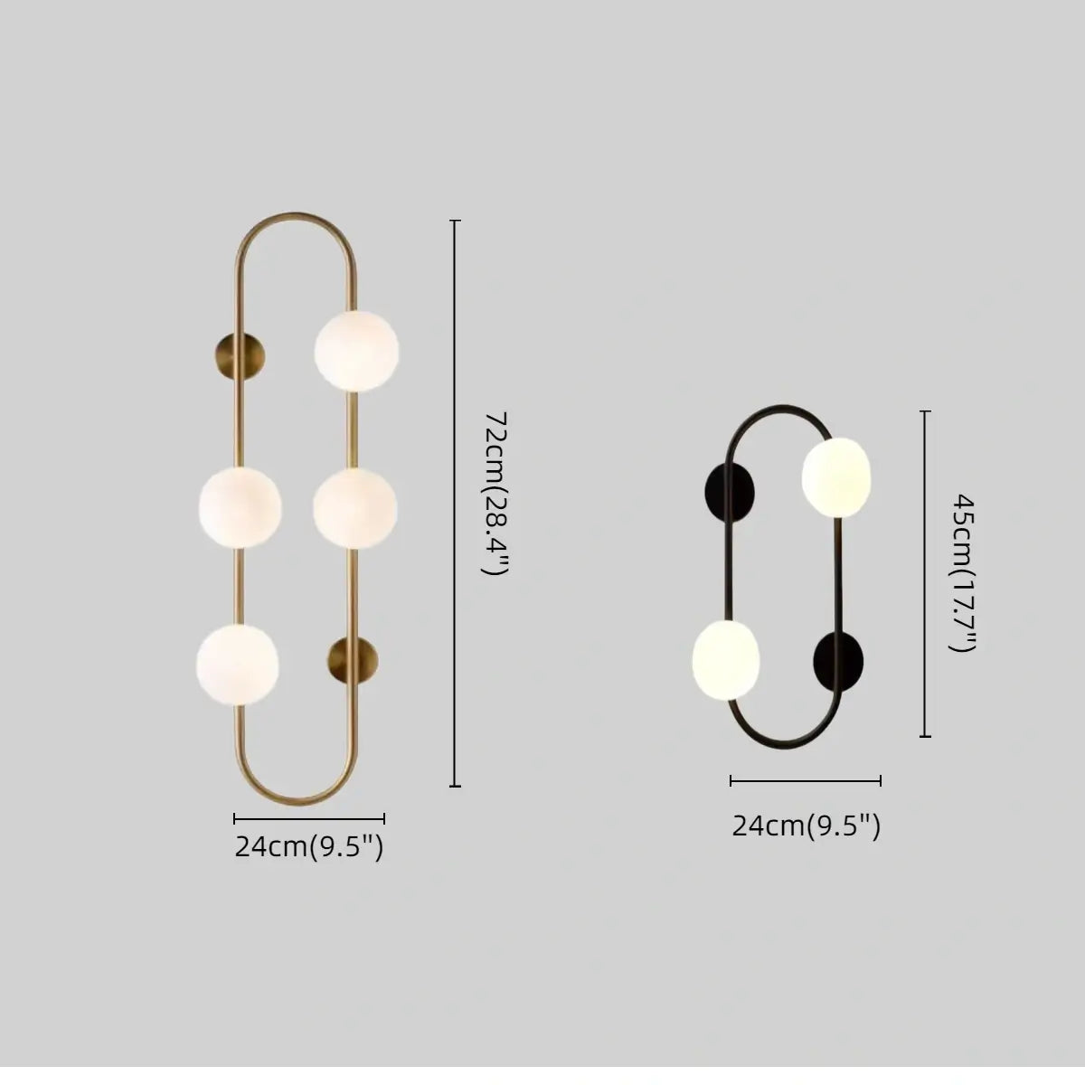 Vetro Minimalist Wall Lamp - Glass Iron - Black Brass for Bedroom Living Room