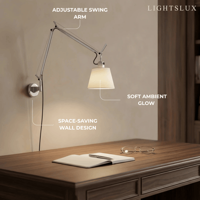 Stellar Modern Wall Lamp - Fabric Aluminum - Dual Arm for Bedroom Living Room