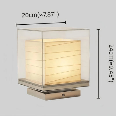 Lunara Minimalist Paper Table Lamp -- Metal Frame with Tri-Color Dimming for Bedroom