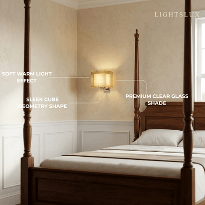 Lunara Minimalist Glass Wall Lamp -- Cylindrical for Bedroom