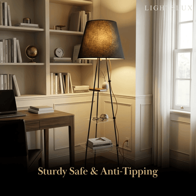 _Modern_Floor_Lamp_--_Metal_Black_Finish_Tripod_for_Living_Room