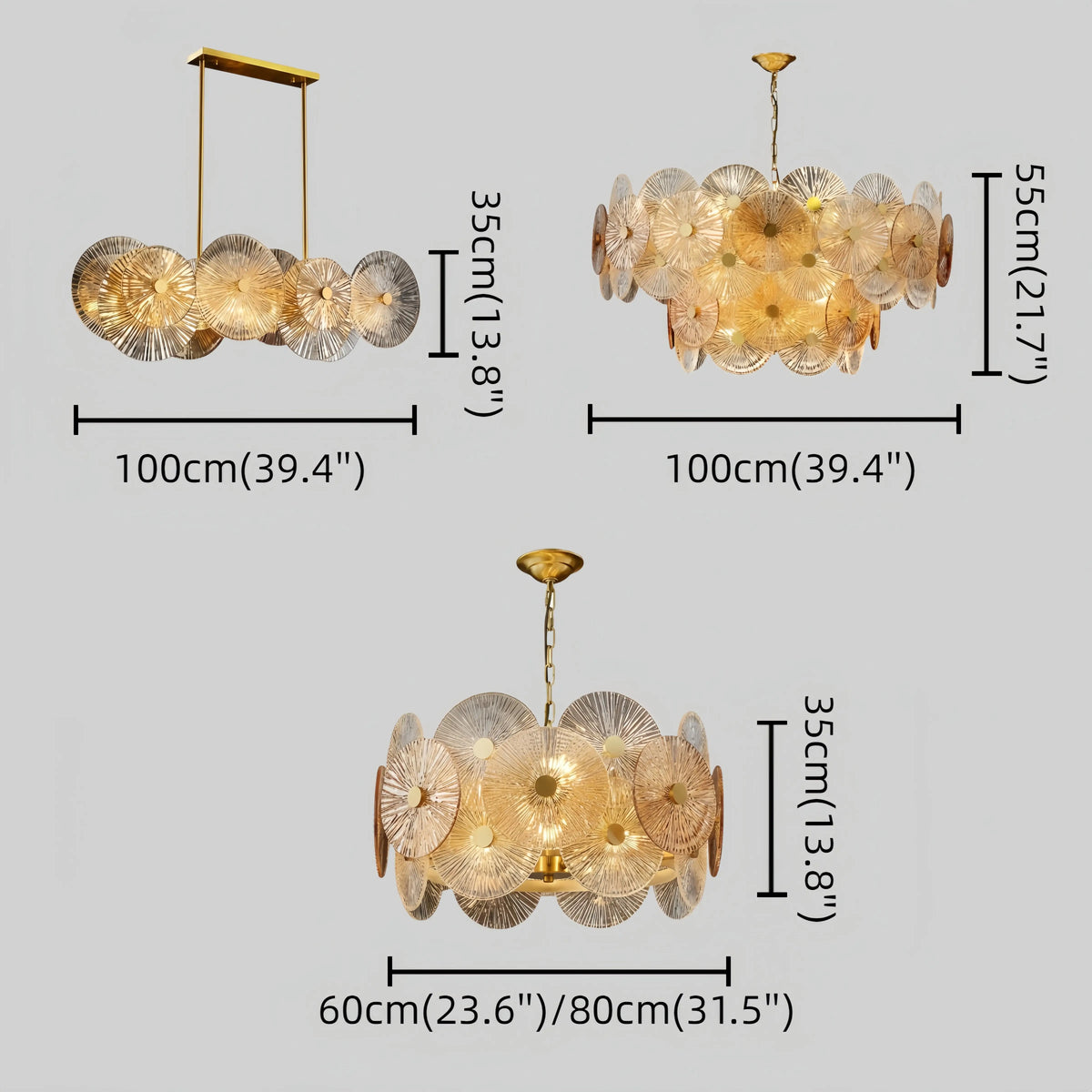 Excelis Modern Pendant Light- Glass Metal  for Dining & Living