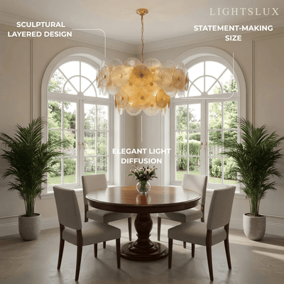 Excelis Modern Pendant Light- Glass Metal  for Dining & Living